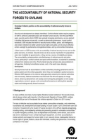 The Accountability of National Security Forces to Civilians