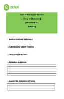 Terms of Reference for Research Template