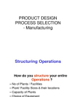 Product Design Process Selection