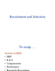 Recruitment and Selection