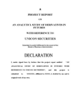 An Analytical Study of Derivatives in Futures MBA Project