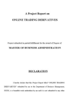 MBA Project Report on Online Trading Derivatives