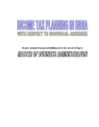 Income Tax Planning in India with respect to Individual Assessee MBA Project