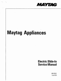 Maytag Electric Slide-In Range Service Manual