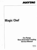 Maytag Magic Chef Gas Range New Generation Cooking Service Manual