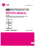 LG 26 cu. ft. Side By Side Internet Refrigerator Service Manual
