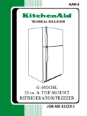 KitchenAid G-Model 25 cu ft Top-Mount Refrigerator Freezer KAR-8