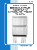 Whirlpool 2008 Double Drawer Under Counter Refrigerator Freezer R-107