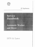 GE Appliances Service Handbook Automatic Washer and Dryer 1978 & Later