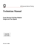 GE Front Service Full Size Washer (Single and Two Speed) Service Manual
