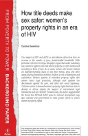 How Title Deeds Make Sex Safer: Women's property rights in an era of HIV
