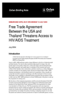 Free Trade Agreement Between the USA and Thailand Threatens Access to HIV/AIDS Treatment