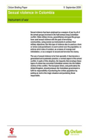 Sexual Violence in Colombia: Instrument of war