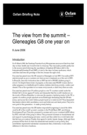 The View from the Summit: Gleneagles G8 one year on