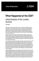 What Happened at the G20? Initial analysis of the London summit