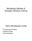 Mintzberg’s Modes of Strategic Decision making