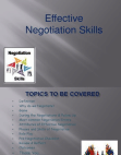 Effective Negotiation Skills