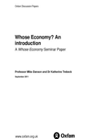 Whose Economy? Seminar papers (complete series)