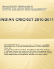 indian cricket 2010-2011